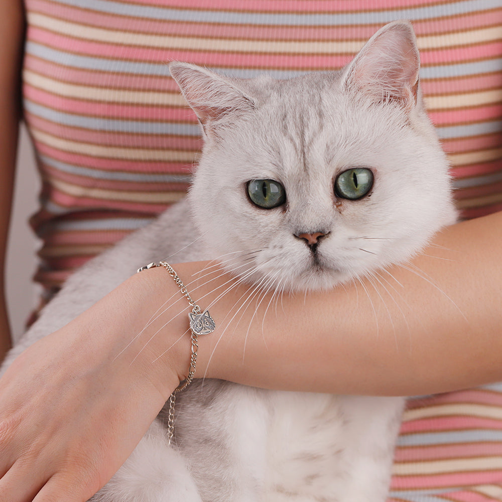 Cat Bracelet With Two Cat Charms