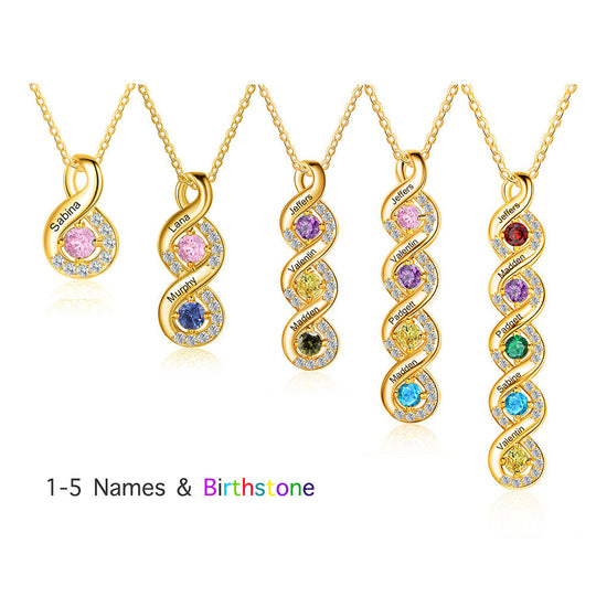 Christmas Gift Personalized Mother Necklace with Birthstones