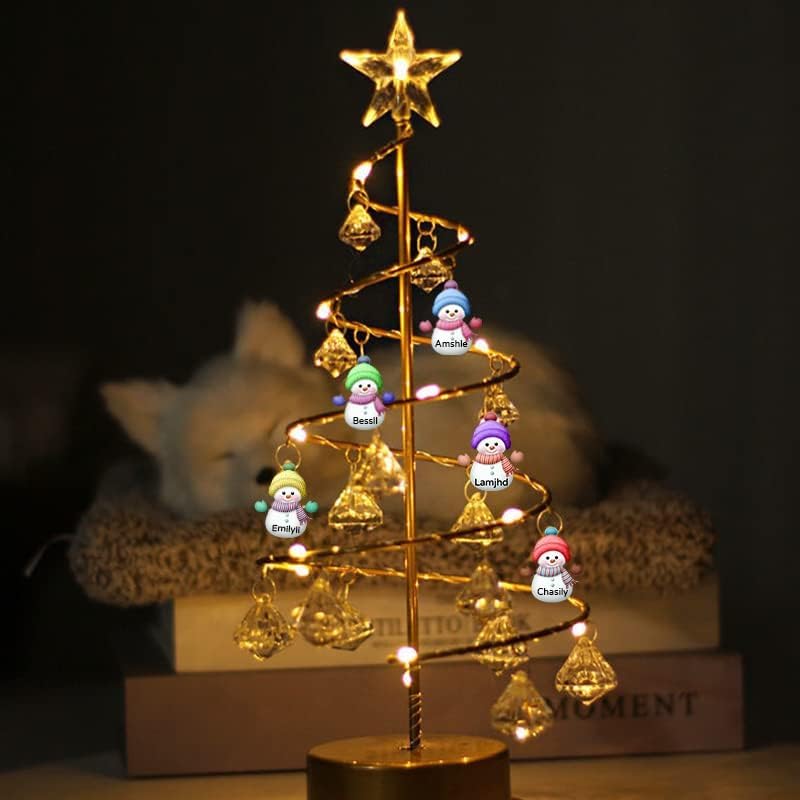 Personalized Name Acrylic Snowmen Christmas Tree Light