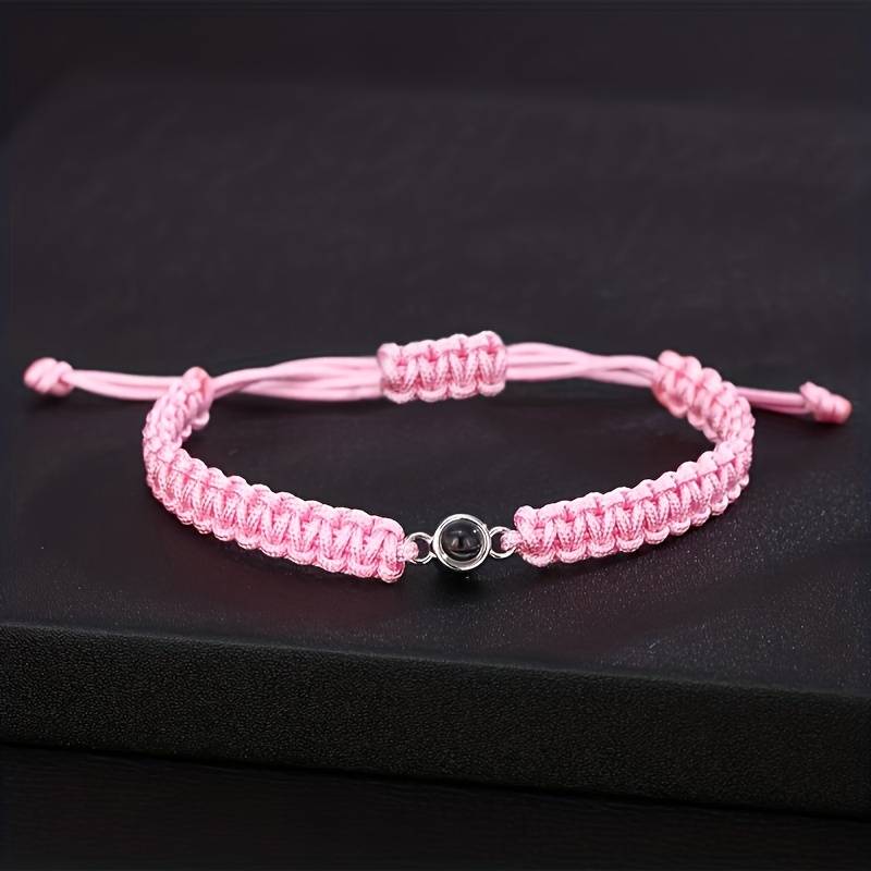 Multicolor Braided Rope Projection Bracelet 100 Languages I Love You