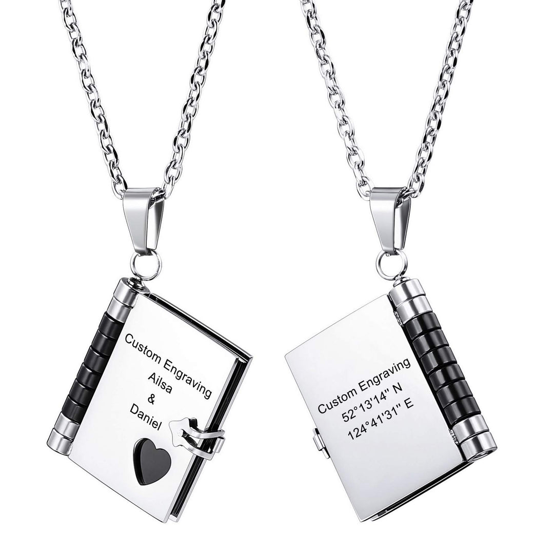 Mother's Day Gift Personalized Book Locket Necklace