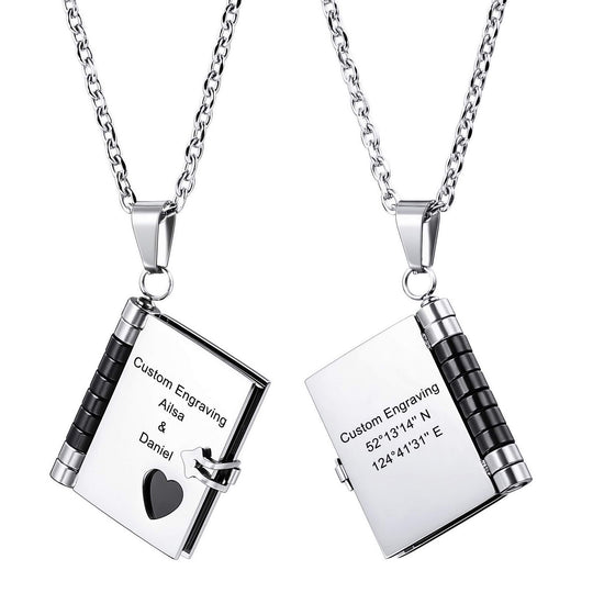 Mother's Day Gift Personalized Book Locket Necklace