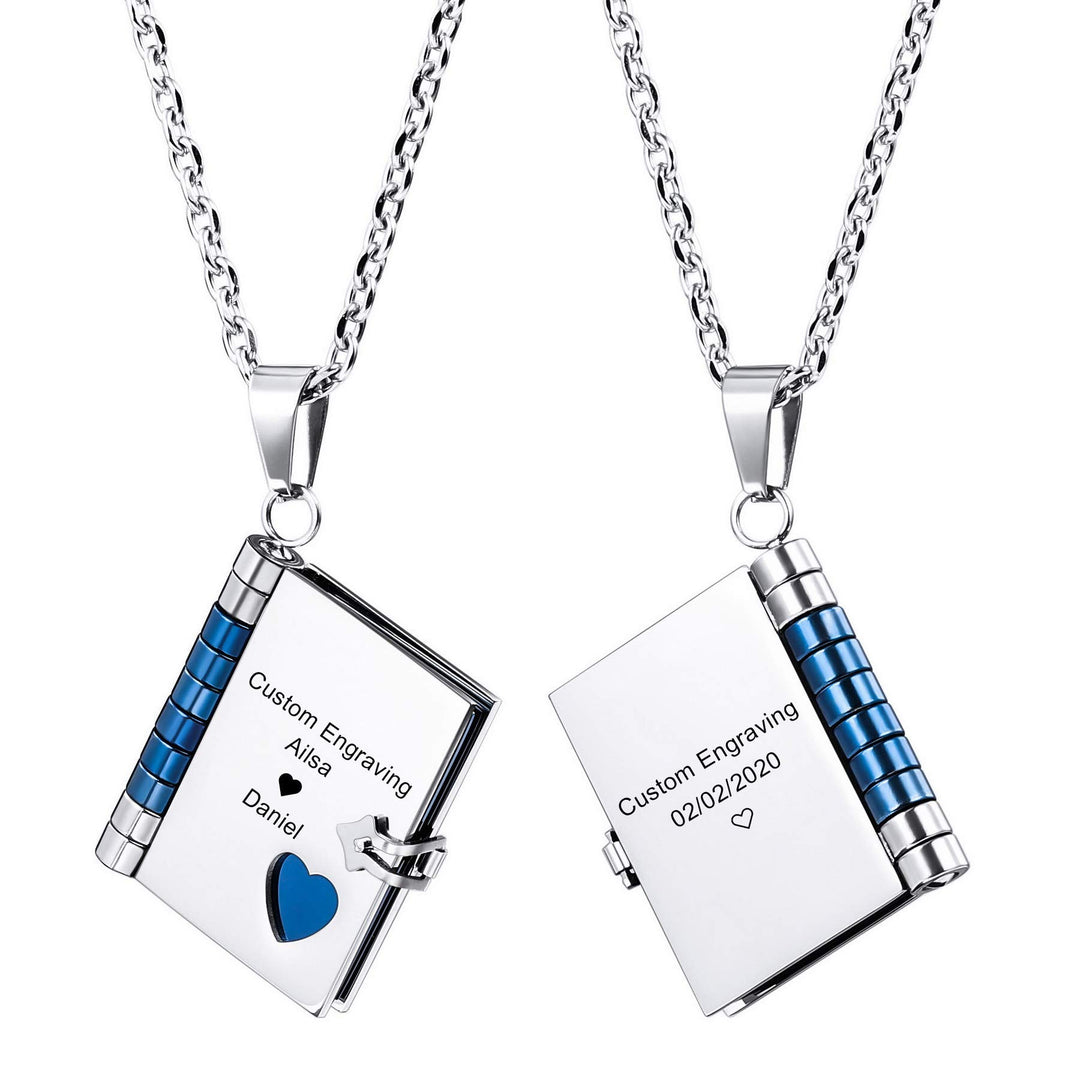Personalized Book Locket Necklace