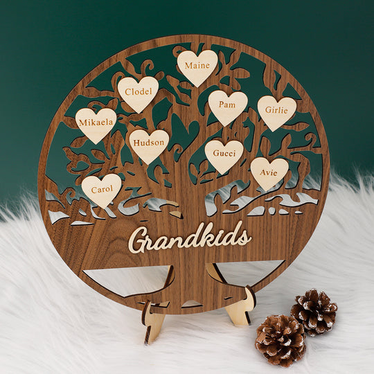 Personalized Wooden Gift Grandkids Sign Family Tree