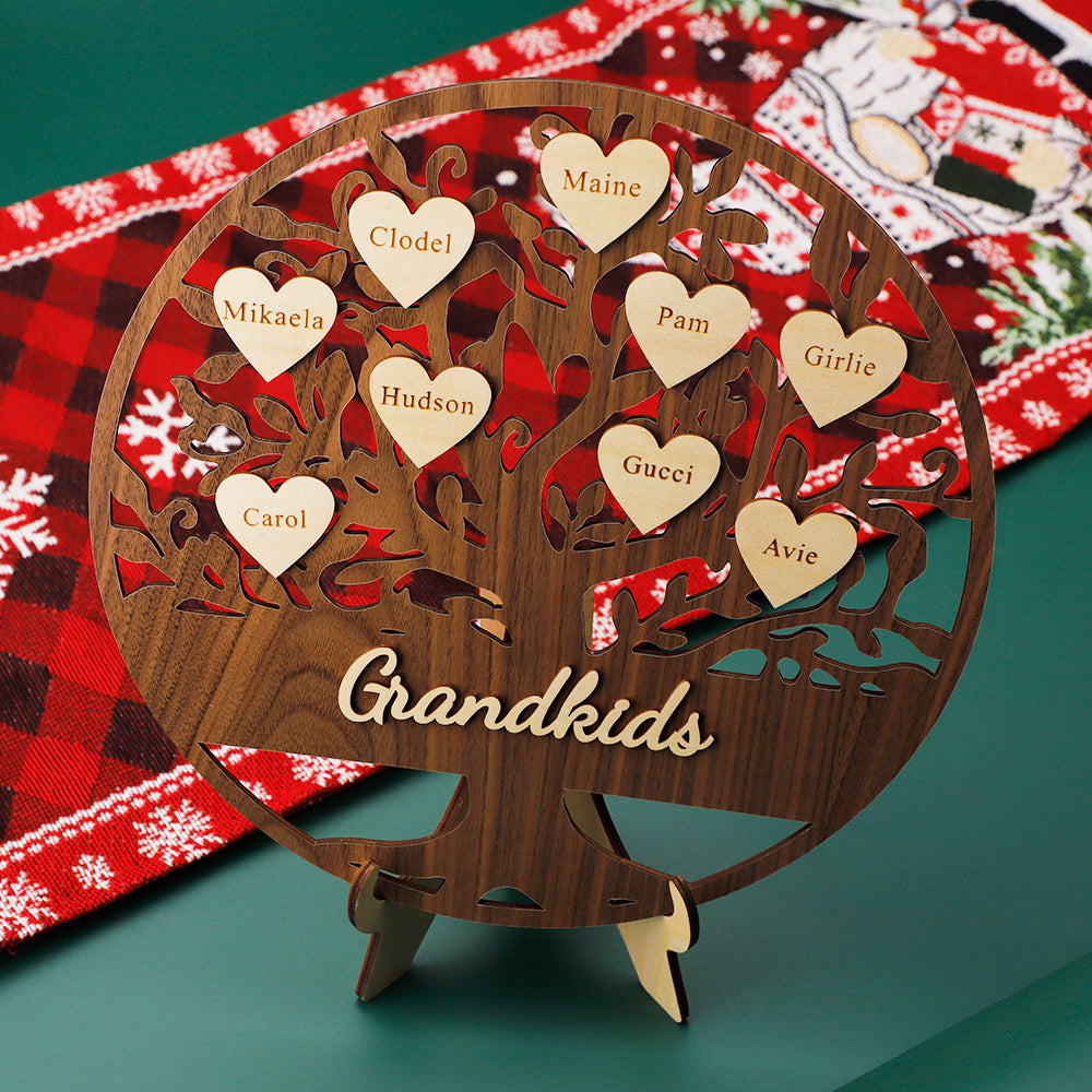 Personalized Wooden Gift Grandkids Sign Family Tree
