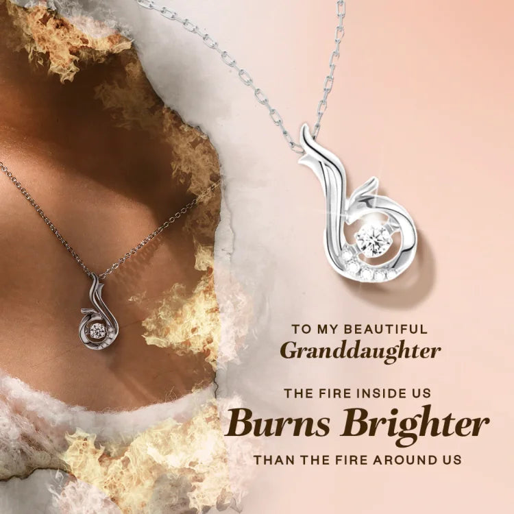 To My Granddaughter Phoenix Necklace "The Fire Inside Us Burns Brighter"