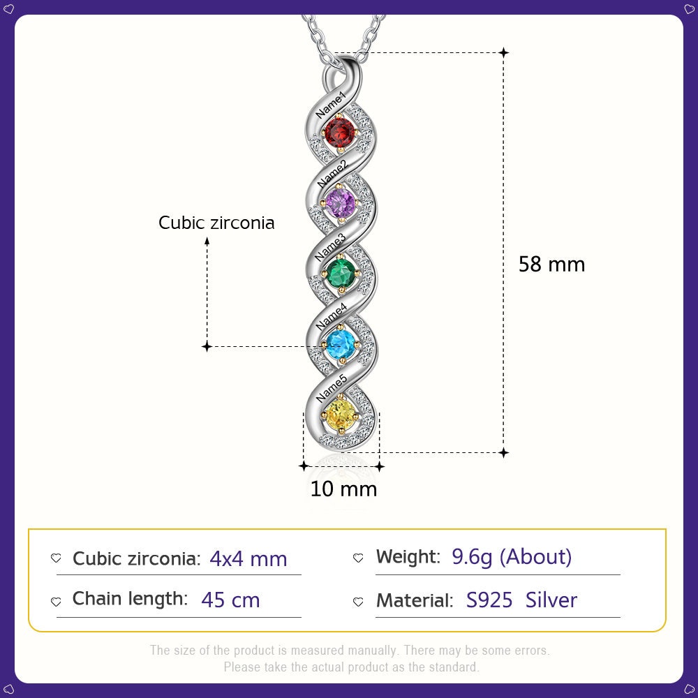 Christmas Gift Personalized Mother Necklace with Birthstones