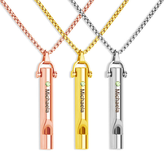 Personalized Whistle Pendant Necklace