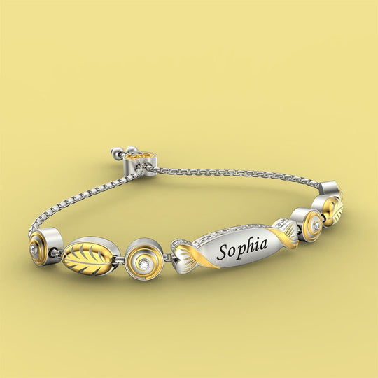 Granddaughter Bolo Candy Bracelet With Two Personalised Engravings