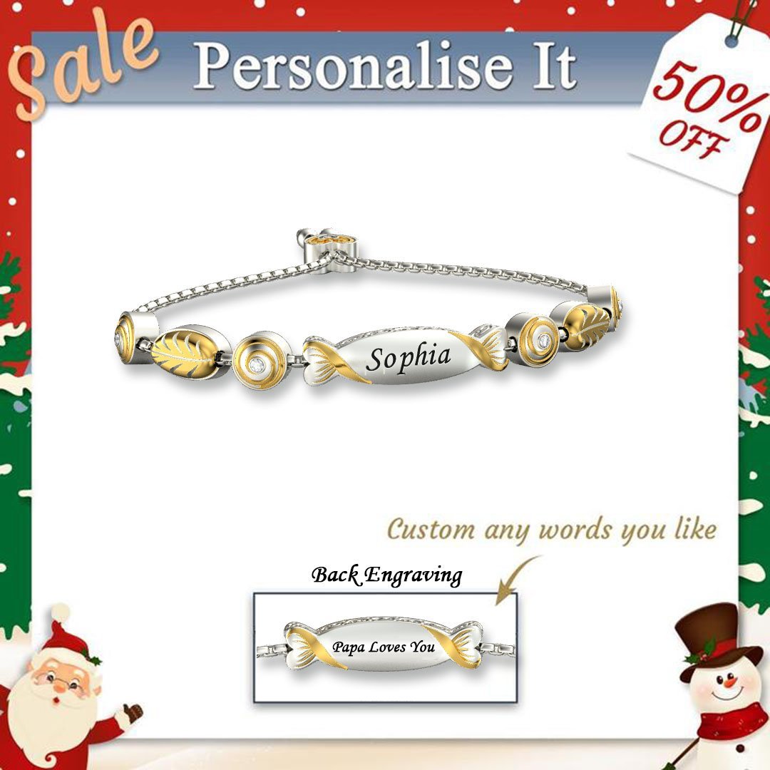 Granddaughter Bolo Candy Bracelet With Two Personalised Engravings