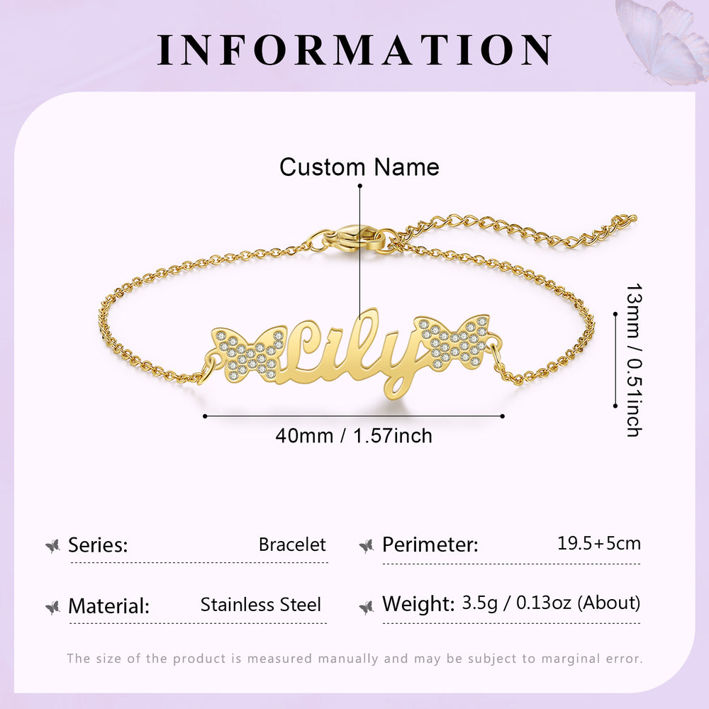 Personalized Name Bracelet Custom Butterfly Bracelet Birthday Gifts For Her
