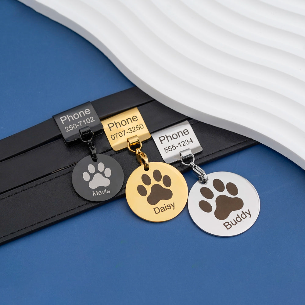 Personalized Dog Collar Engraved Custom Address or Phone Number Prevent Loss