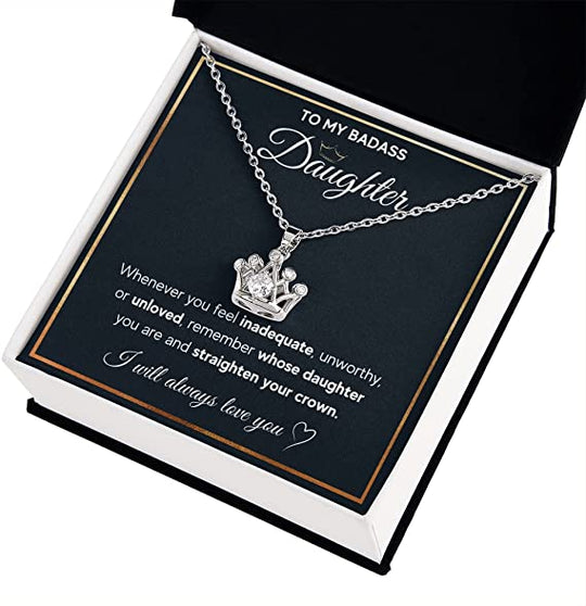 To My Daughter- Crown Necklace "I'll Always Love You" Gifts For Daughter