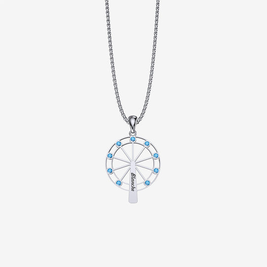 Personalized Ferris Wheel Charm Necklace-Birthstone Decor