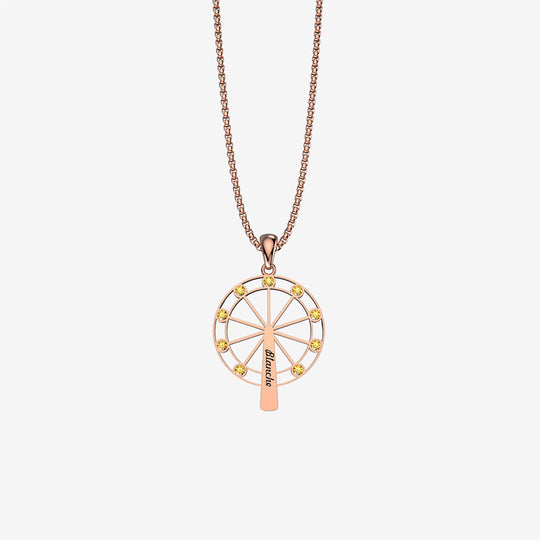 Personalized Ferris Wheel Charm Necklace-Birthstone Decor