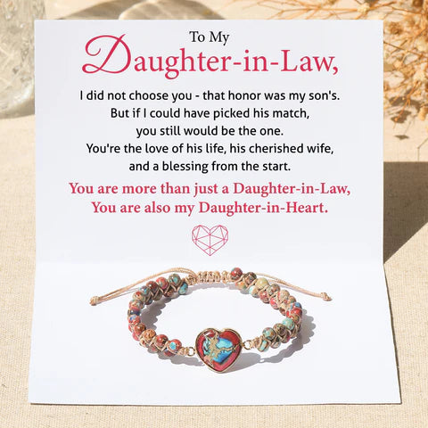 To My Daughter-in-law You Are My Daughter-In-Heart Jasper Heart Bracelet