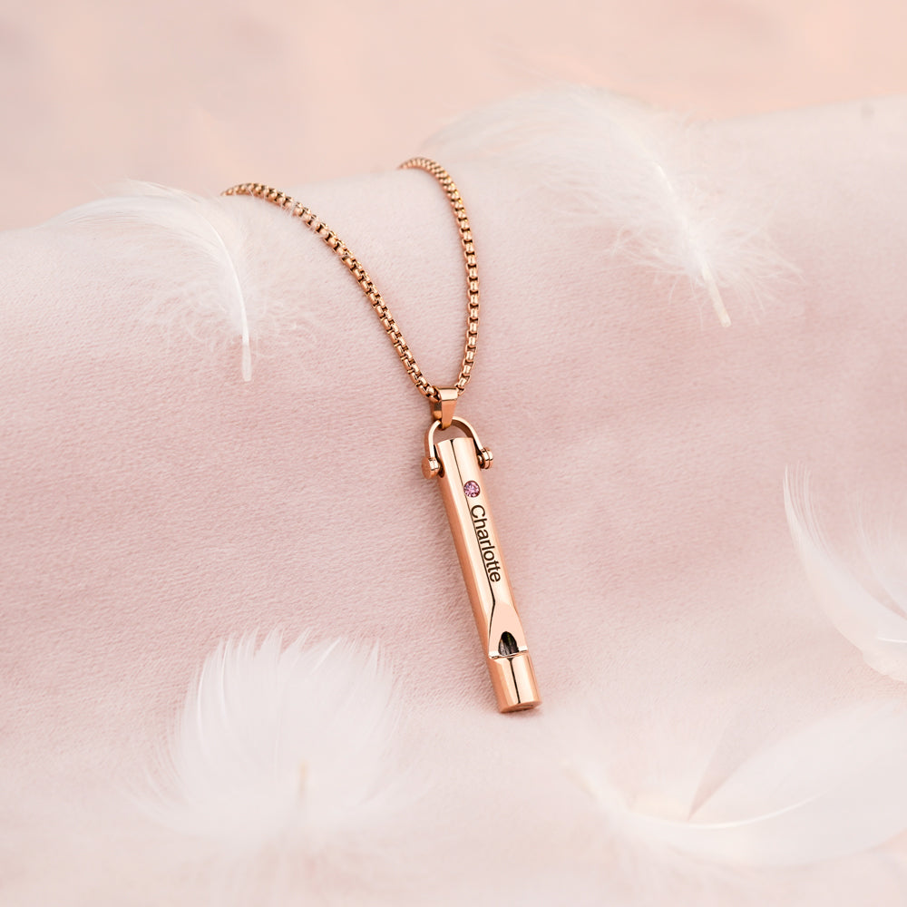 Personalized Whistle Pendant Necklace