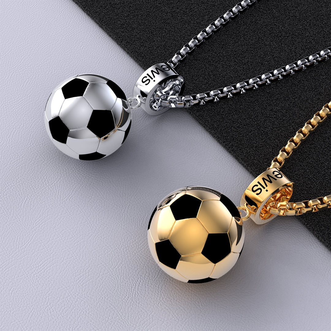 Valentine's Day Gift  For Football Lover Football Necklace Personalized Soccer Ball Necklace