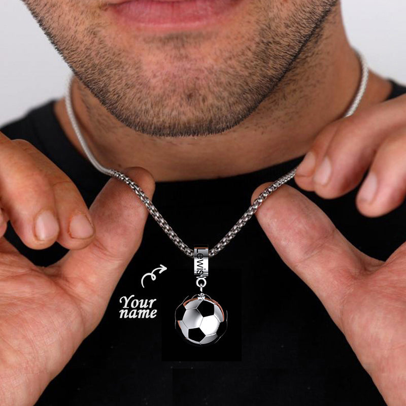 For Football Lover Football Necklace Personalized Soccer Ball Necklace