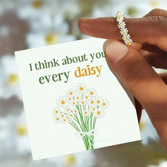 Daisy Ring Adjustable Gold Daisy Flower Engagement Ring