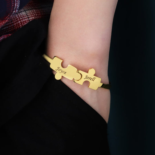 2 Puzzle bracelet-adjustable size Dainty Jigsaw Chain Bracelet Bracelet For Woman MelodyNecklace