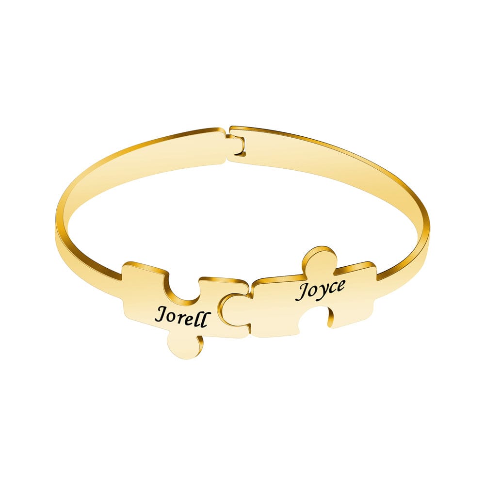 2 Puzzle bracelet-adjustable size Dainty Jigsaw Chain Bracelet Gold Bracelet For Woman MelodyNecklace