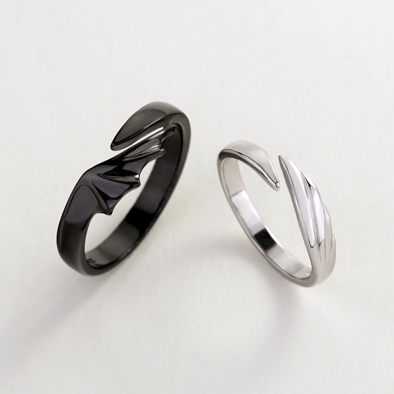 Angle and Evil Couple Ring-Adjustable size