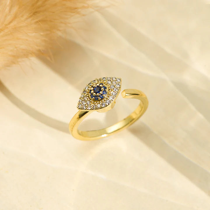 For Granddaughter-S925 Evil Eye Fidget Ring Anxiety Spinning Ring" I will love & protect you from anything you fear"