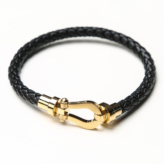 Hoof Buckle Leather Bracelet Men's Bracelet Creative Gift