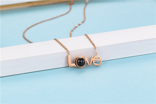 LOVE Projection Necklace Personalized Photo Necklace Creative Gift for Her