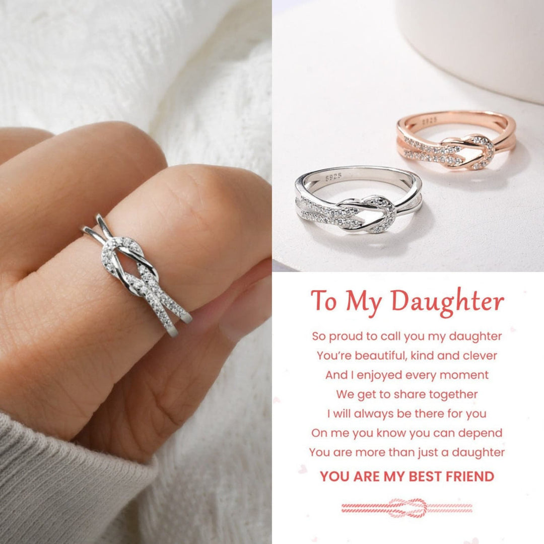 To My Daughter S925 Infinity Love Knot Ring Birthday Gifts for Daughter