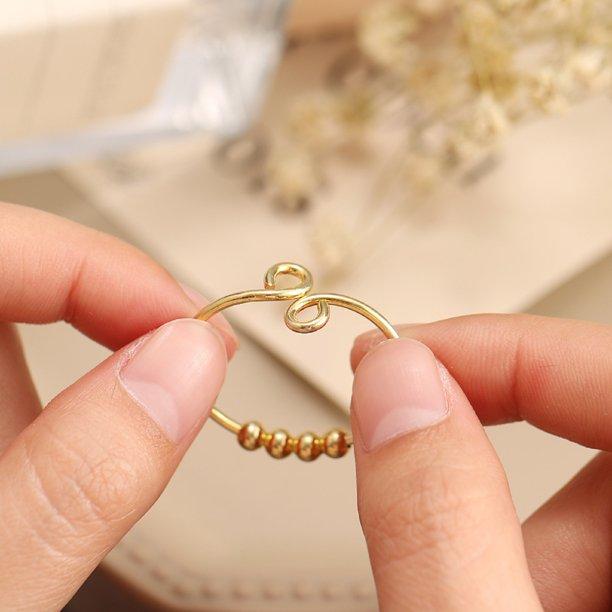 4 Bead Anxiety Adjustable Ring Prevent Nail Biting Ring MelodyNecklace