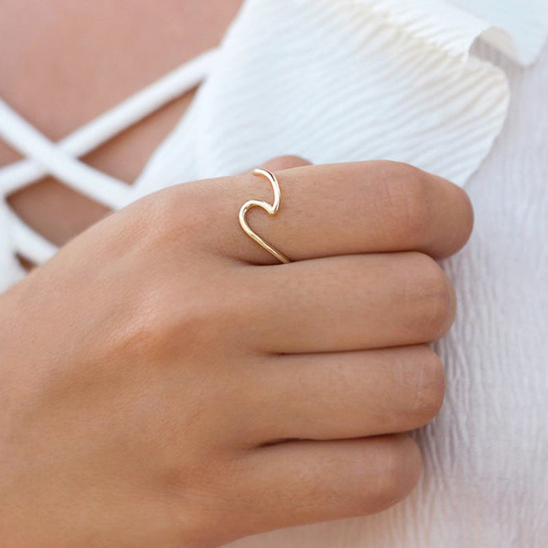 Dainty Sea Wave Ring Summer Birthday Gifts for Women Girls