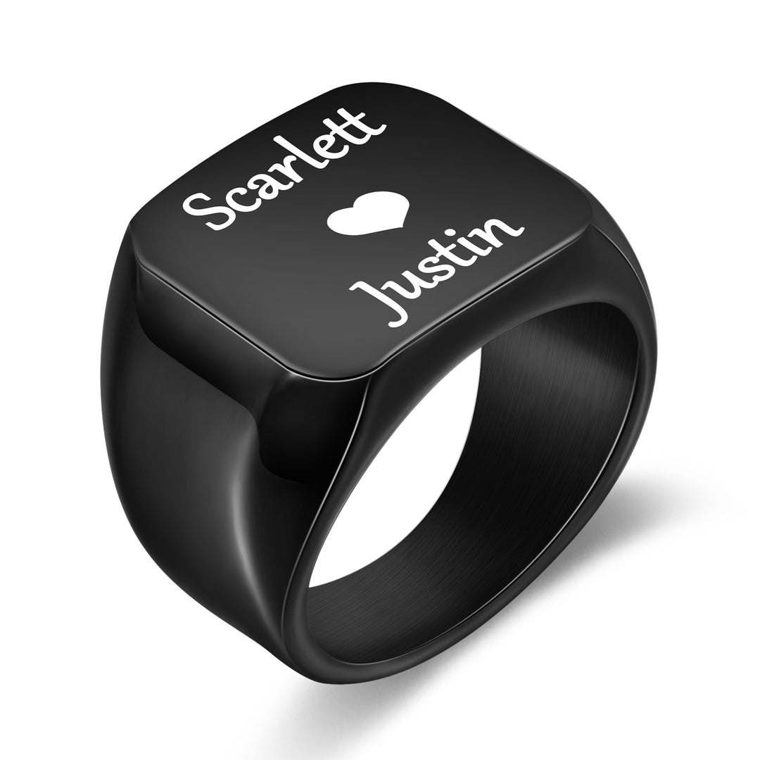 Personalized Name Ring Thumb Ring Titanium Stainless Ring for Men