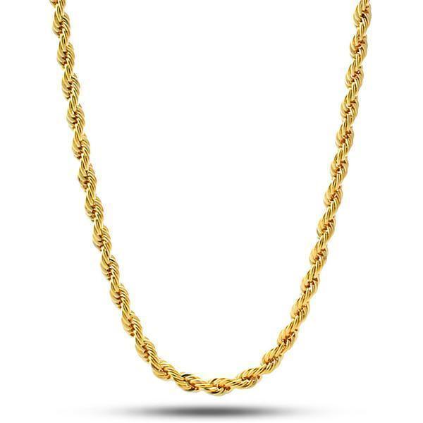 Gold Plated / 14K Gold / 20" 4mm Rope Chain CHX11554-Gold-20