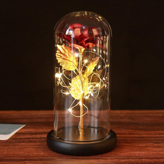 Flower Rose LED light with Glass Dome