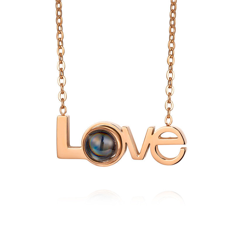 LOVE Projection Necklace Personalized Photo Necklace Creative Gift for Her