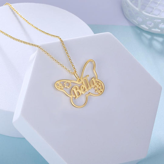 Butterfly Name Necklace Personalized Name Necklaces