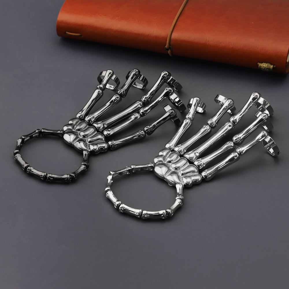 Halloween Skeleton Hand Design Mittens Bracelet