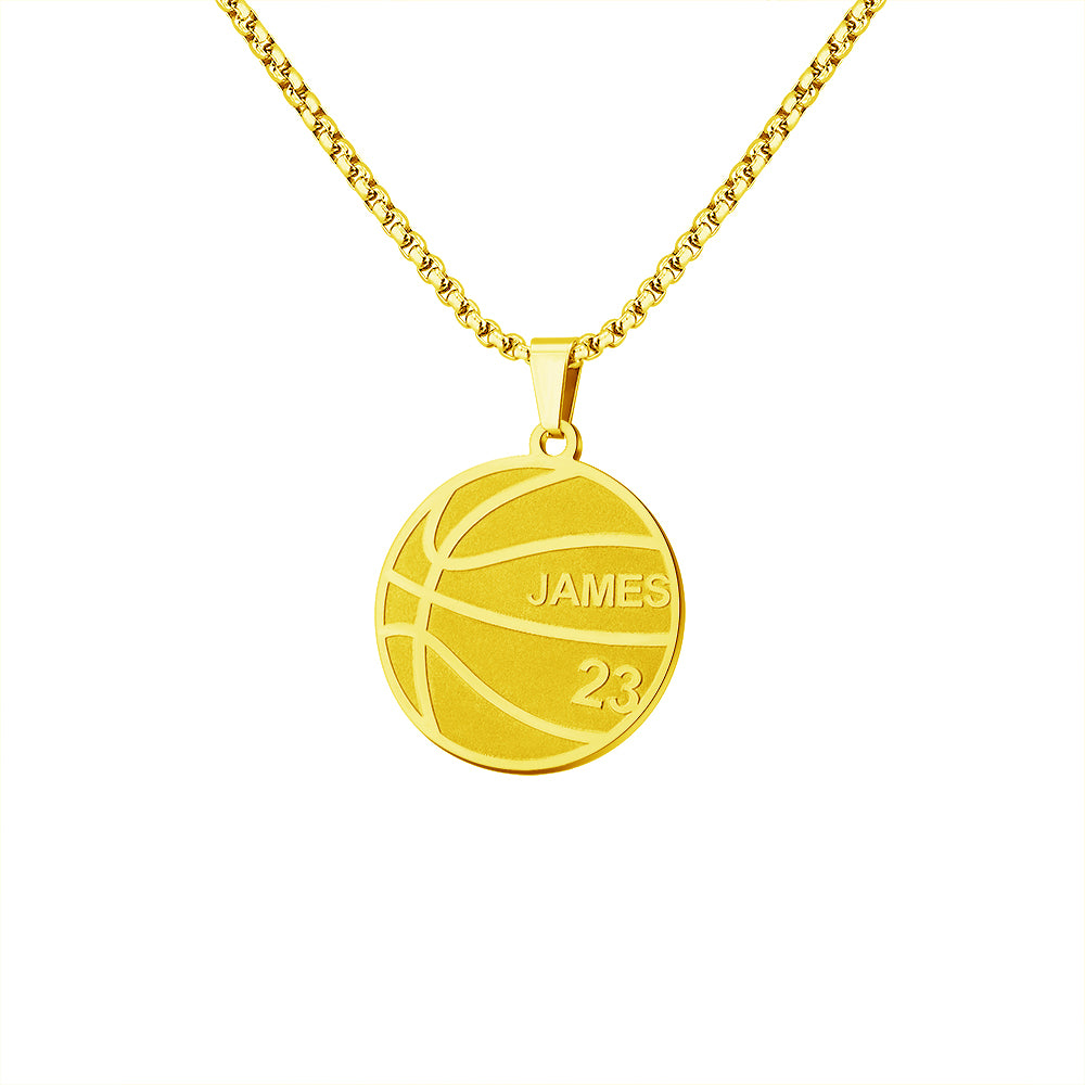 Personalized basketball Necklace-Believe In Yourself, Forever Partner
