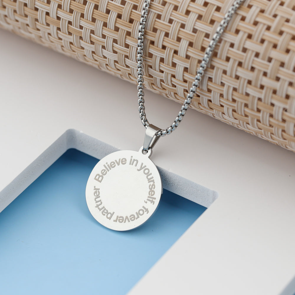 Father's Day Gift  Personalized basketball Necklace-Believe In Yourself, Forever Partner
