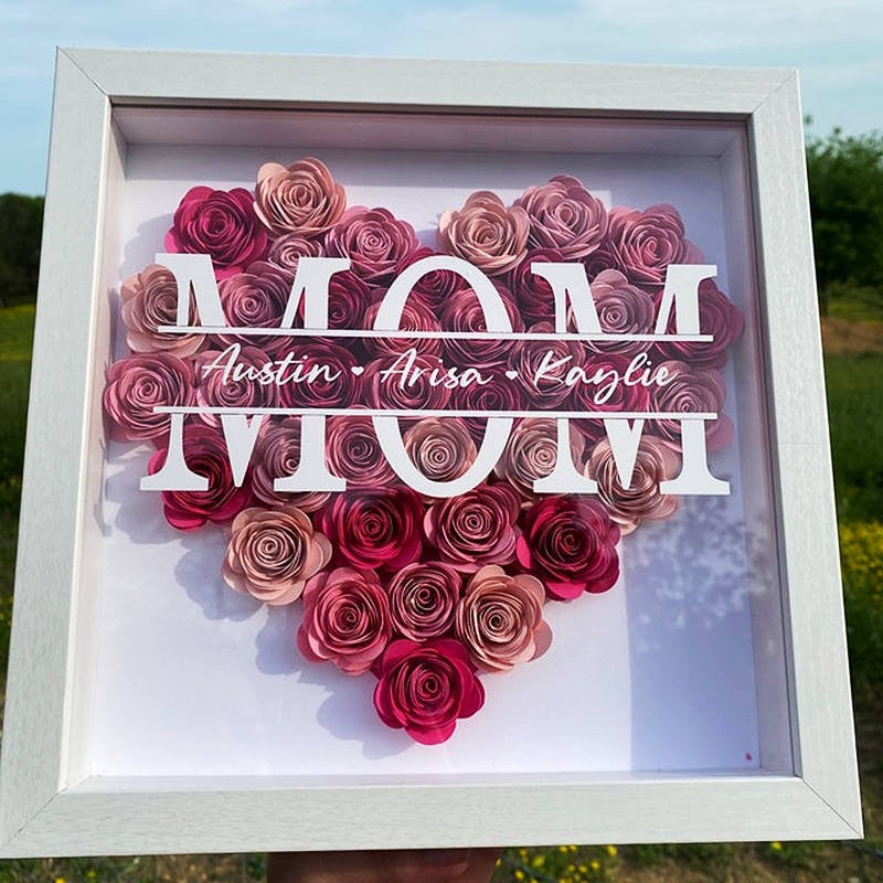 Mother's Day Flower Gift Personalized Mom Flower Shadow Box