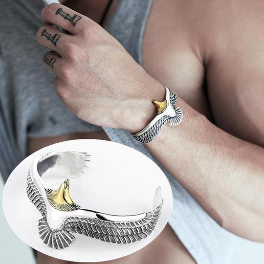 Eagle Cuff Bracelet For Men Open Adjustable