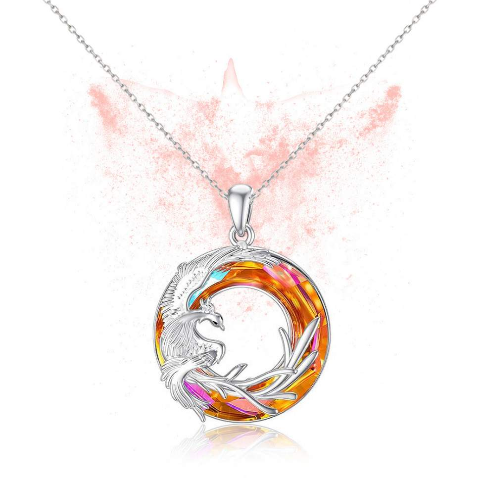 Phoenix Crystal Necklace | 925 Sterling Silver-Awareness Avenue-