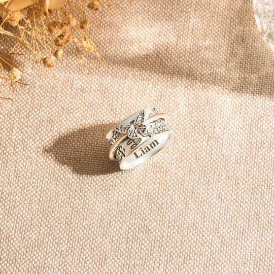 Butterfly Fidget Ring Spinning Memorial Fidget Ring