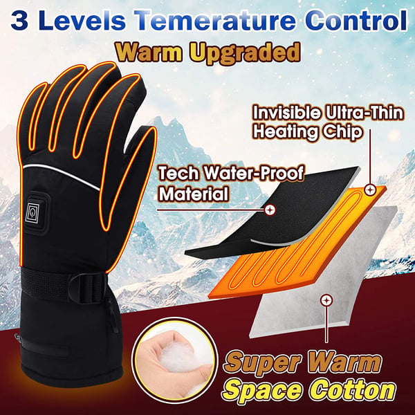 Winter Electric Heated Gloves Thermal Hand Warmers With Touch Screen