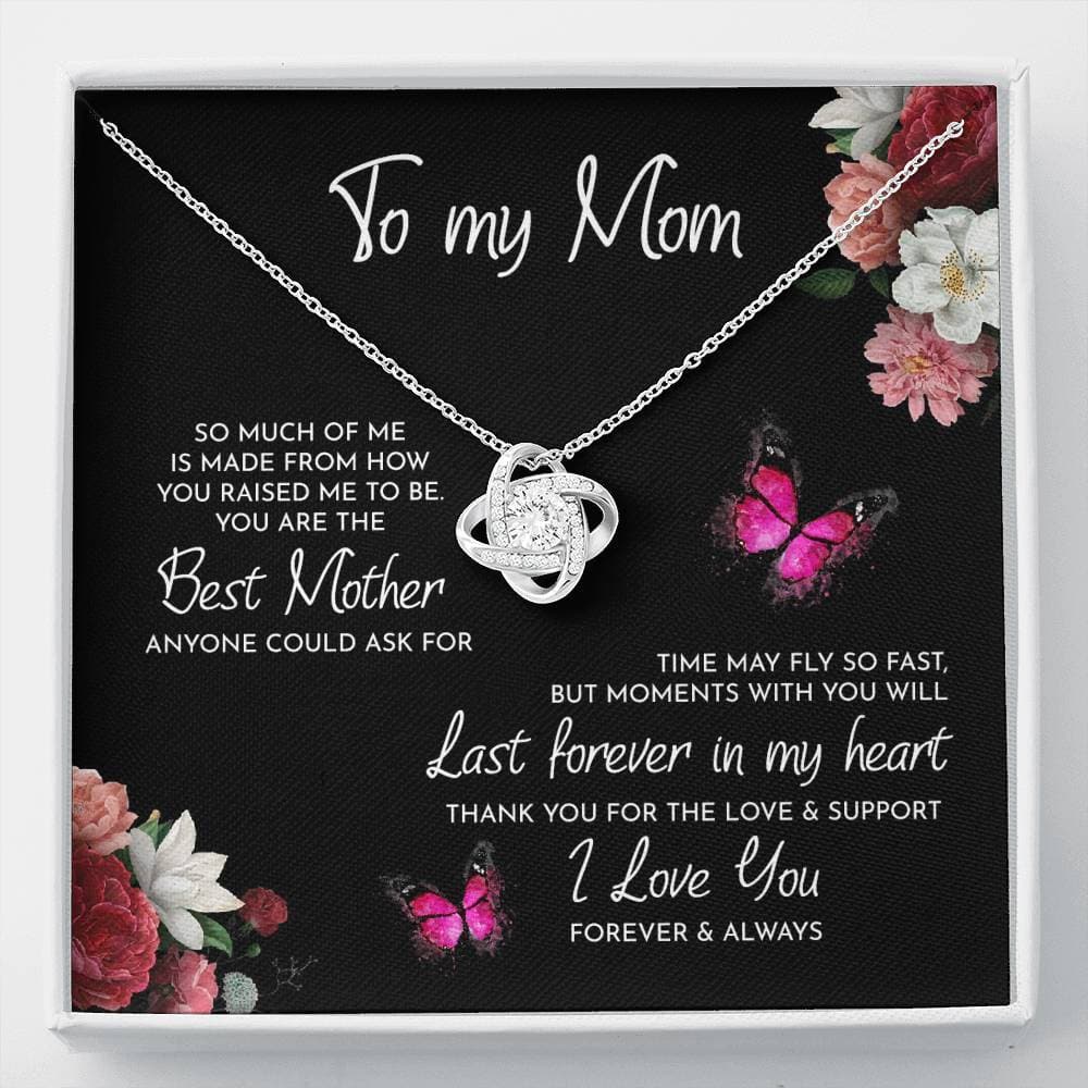 To My Mom Love Knot Necklace "I Love You Forever & Always"