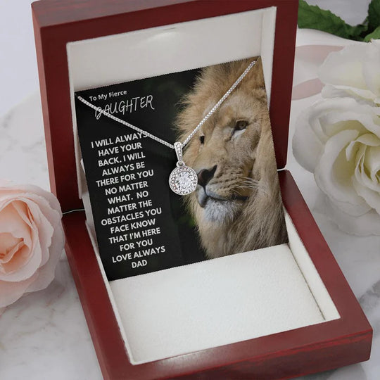 To My Fierce Daughter- S925 Love Necklace "I will always  have your back"