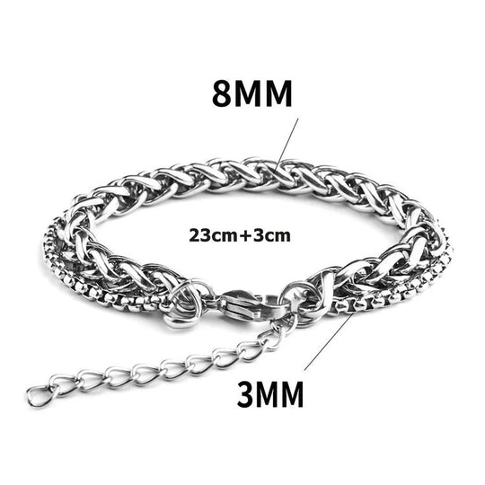 Cuban Link Chain Bracelet Set Stainless Steel Bracelet-To My Man I LOVE YOU