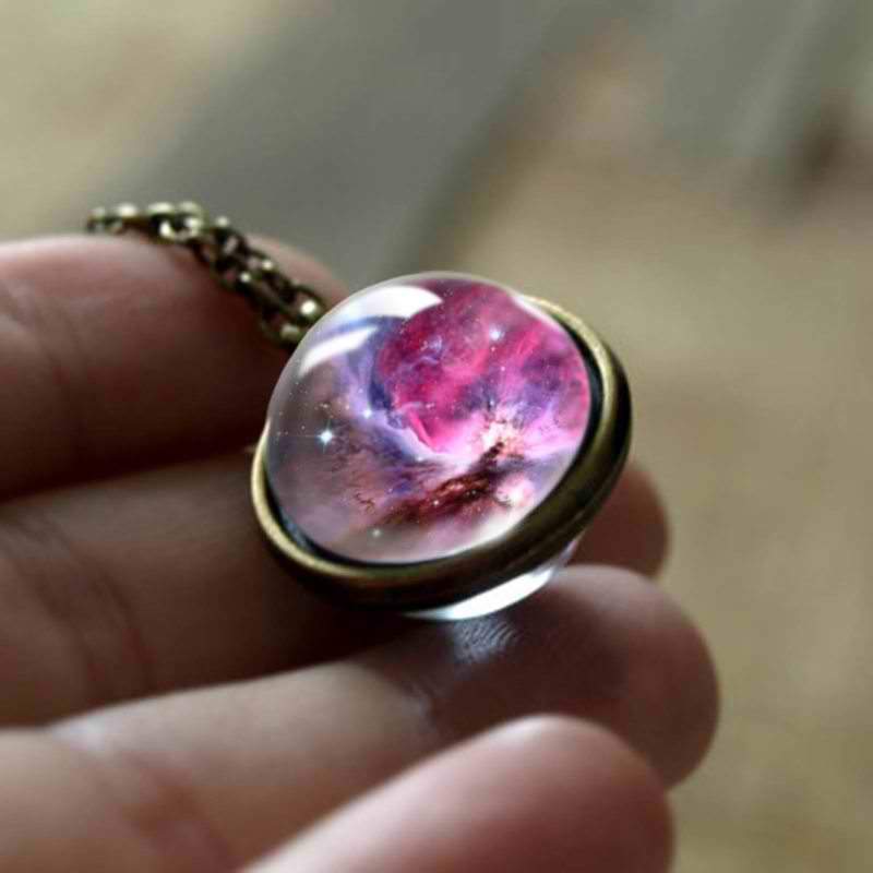 Double Sided Galaxy Glass Pendant Jewelry-Boots N Bags Heaven-Boots N Bags Heaven